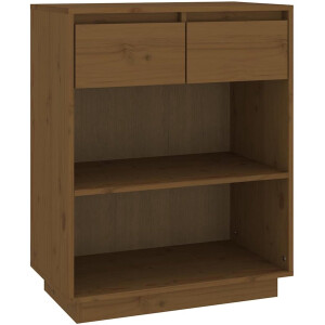 vidaXL - Wandkast - 60x34x75 - cm - massief - grenenhout - honingbruin
