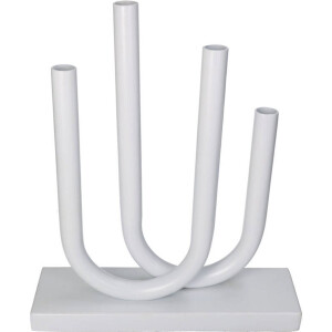 Kandelaar Wit - Kaarshouder - Kandelaars - Kandelaren - Kaars - Kaarsenhouder - 30.5x9x35.5 CM - Woondecoratie - Grohe - Woonkamer - Woonaccessoires