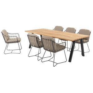 Taste by 4 Seasons Diningset Ambassador Prego 7-delig Teak 240 x 100 cm
