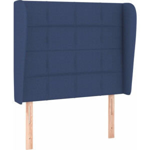 vidaXL - Hoofdbord - met - randen - 93x23x118/128 - cm - stof - blauw