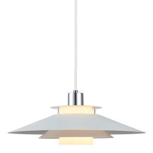 Halo Design Hanglamp 'RIVOLI' Ø40cm, kleur Wit / Chroom