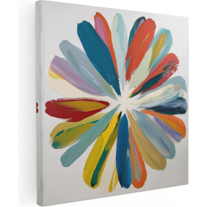 Artaza Canvas Schilderij Abstract Bloem - Bloemen - 40x40 cm - Klein - Wanddecoratie Woonkamer - Schilderijen - Muurdecoratie