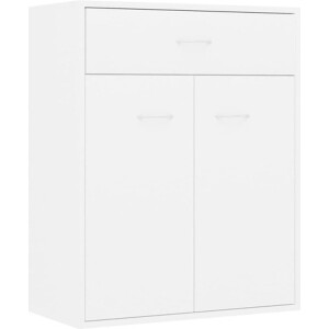 vidaXL - Dressoir - 60x30x75 - cm - bewerkt - hout - wit