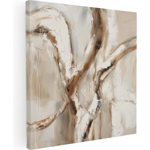 Artaza Canvas Schilderij Abstract Kunstwerk van een Boom - 40x40 cm - Klein - Wanddecoratie Woonkamer - Schilderijen - Muurdecoratie