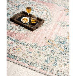 Karpet24 Salsa – Vintage Style Vloerkleed, Weerbestendig & UV-bestendig voor Binnen & Buiten-Ø 120 cm rond