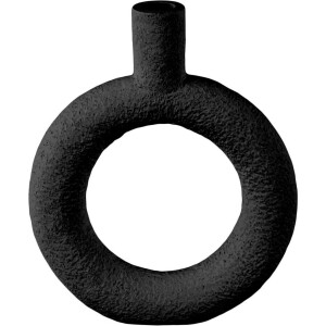Present Time Vaas Ring - Polyresin - Rond Zwart - 18x3,5x22,5cm - Modern