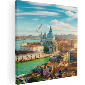 Artaza Canvas Schilderij Venetië Stad vanuit Boven - 30x30 - Klein - Foto Op Canvas - Canvas Print