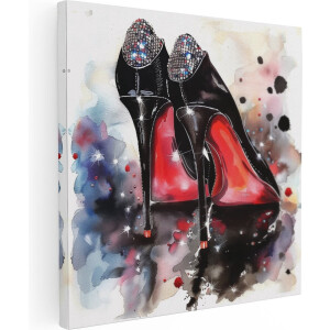 Artaza Canvas Schilderij Christian Louboutin Hoge Hakken - 50x50 - Wanddecoratie - Foto Op Canvas - Canvas Print
