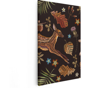 Artaza Canvas Schilderij Herfst Achtergrond Met Herten - Abstract - 40x60 - Poster Foto op Canvas - Canvas Print