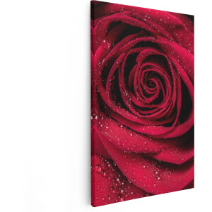 Artaza Canvas Schilderij Rode Roos Met Waterdruppels - Bloem - 20x30 - Klein - Foto Op Canvas - Canvas Print