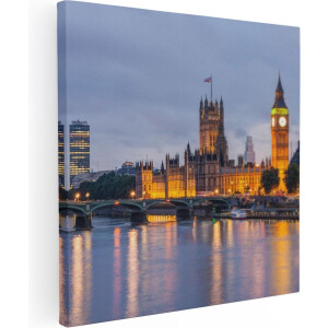 Artaza Canvas Schilderij London Big Ben en Westminster Brug - 40x40 - Klein - Foto Op Canvas - Canvas Print