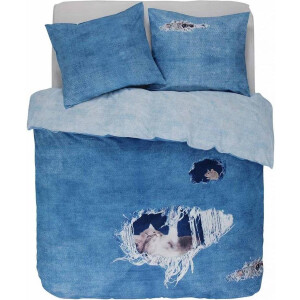 Covers & Co Ripped Jeans Dekbedovertrek - Lits-jumeaux - 240x200/220 cm - Blauw