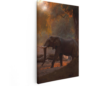 Artaza Canvas Schilderij Olifant - 60x90 cm - Wanddecoratie Dieren - Muurdecoratie Afrika - Schilderijen Op Canvas