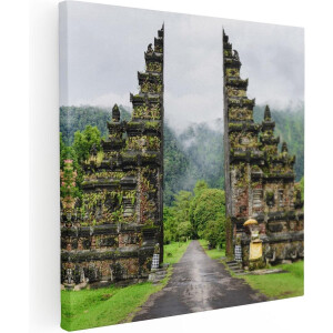 Artaza Canvas Schilderij Tempel Poort in Bali - 60x60 - Foto Op Canvas - Canvas Print