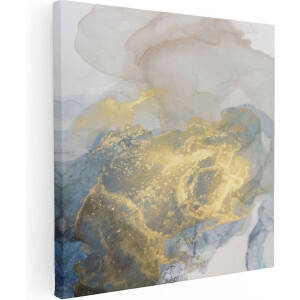 Artaza Canvas Schilderij Abstract - 80x80 cm - Wanddecoratie Goud - Muurdecoratie Woonkamer - Schilderijen Op Canvas