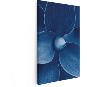 Artaza Canvas Schilderij Plant - 40x60 cm - Wanddecoratie Botanisch - Muurdecoratie Bloem - Blauw