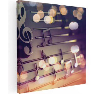 Artaza Canvas Schilderij Illustratie Van Muzieknoten - Abstract - 70x70 - Foto Op Canvas - Canvas Print