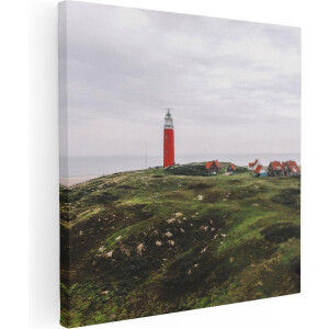 Artaza Canvas Schilderij Vuurtoren Texel - 40x40 - Klein - Foto Op Canvas - Canvas Print