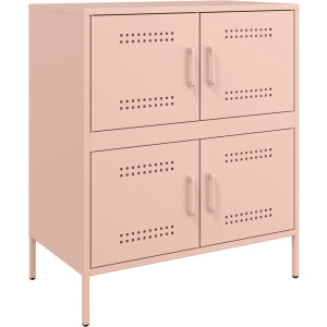 vidaXL - Dressoir - 68x39x79 - cm - staal - roze