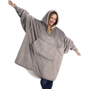 JWRgoods - Hoodie deken - Deken met mouwen - Blanket - Grijs