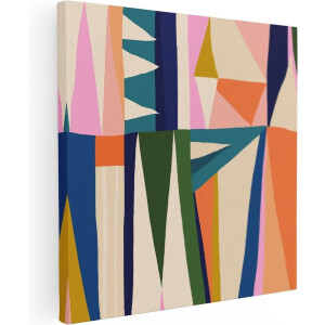 Artaza Canvas Schilderij Abstracte Kleurrijke Kunst - Driehoeken - 50x50 - Foto Op Canvas - Canvas Print