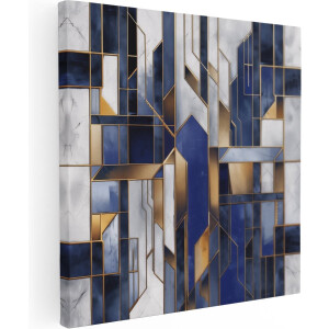 Artaza Canvas Schilderij Abstract - 90x90 cm - Wanddecoratie Geometrisch - Muurdecoratie Woonkamer - Schilderijen Op Canvas Goud