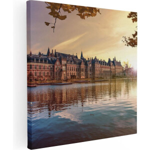 Artaza Canvas Schilderij Binnenhof Gebouw in Den Haag - 70x70 - Foto Op Canvas - Canvas Print