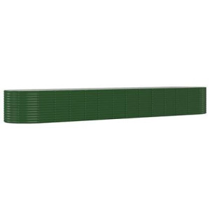 vidaXL Plantenbak 554x100x68 cm gepoedercoat staal groen