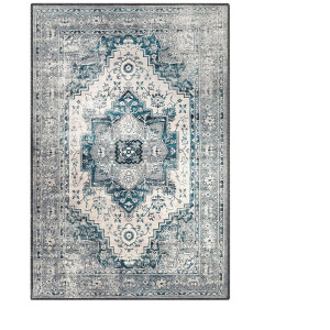 DoneMore® - wasbaar vloerkleed - oosters design - antislip achterkant - laagpolig - vintage look - 200 x 290 cm - polyester - ca. 5,5 kg