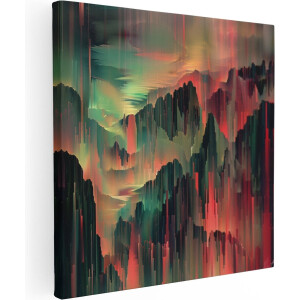 Artaza Canvas Schilderij Abstract Kunstwerk van Bergen - 80x80 cm - Groot - Wanddecoratie Woonkamer - Schilderijen - Muurdecoratie