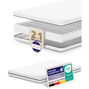 Matras - 70x200 - 7 zones - koudschuim - premium plus tijk - 15 cm hoog - Gemiddeld