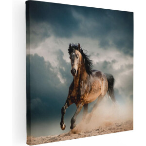 Artaza Canvas Schilderij Paard - 70x70 cm - Wanddecoratie Dieren - Muurdecoratie Woonkamer - Schilderijen Op Canvas