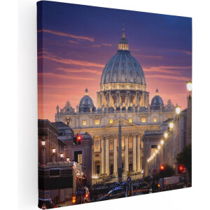 Artaza Canvas Schilderij Sint Pietersbasiliek in Rome, Italië - 60x60 - Foto Op Canvas - Canvas Print
