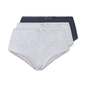 esmara 3 dames hipsters (S (36-38), Donkerblauw/grijs)