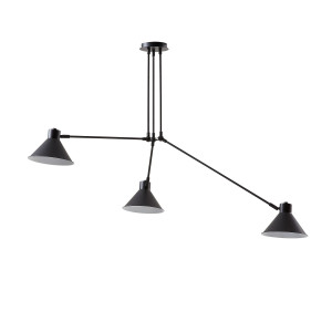 Kave Home Hanglamp 'Dione' 3-lamps, kleur zwart