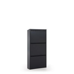 Kave Home Schoenenkast 'Ode' 3-deurs, kleur Zwart