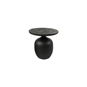 Tower Living Ronde Bijzettafel 'Vigo' Mangohout, 45cm, kleur Zwart