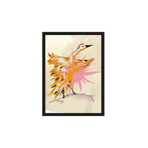 Urban Cotton Artprint 'Vogel Geel' 50 x 70cm