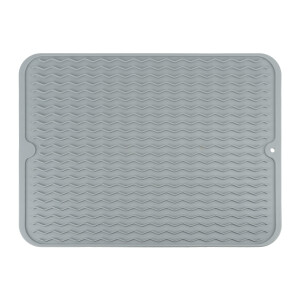 QUVIO Afdruipmat - Siliconen - Grijs - 40 x 30 x 0,5 cm