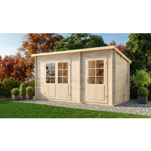 Tuinhuis model Martina-28 met aanbouw en lessenaarsdak