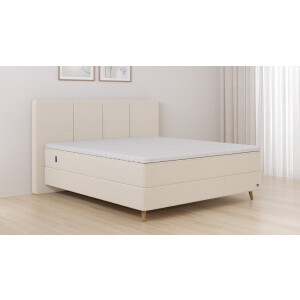 BRUNO Premium Boxspringbed 160x200cm in Beige | Matrashardheid: Links H3 / Rechts H2 | Meervoudig bekroond voor design en kwaliteit
