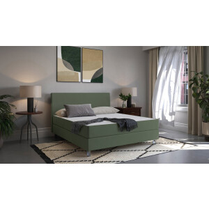 BRUNO Premium Boxspring 200x200cm in mosgroen | Matrashardheid: Links H3 / Rechts H3 | Meervoudig bekroond voor design en kwaliteit