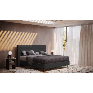 BRUNO Surpreme boxspring 140x200cm in zwart/  antraciet | Keuze uit: 6 kleuren & 4 hoofdborden| Luxe 27 cm Pulse-Latex-matras | Made in Germany