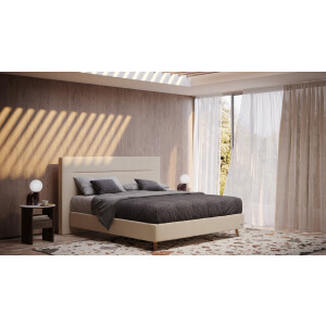 BRUNO Surpreme boxspring 140x200cm in beige | Keuze uit: 6 kleuren & 4 hoofdborden | Luxe 27 cm Pulse-Latex-matras | Made in Germany