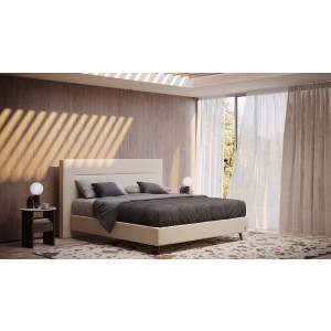 BRUNO Surpreme boxspring 140x200cm in ecru crème beige | Keuze uit: 6 kleuren & 4 hoofdborden | Luxe 27 cm Pulse-Latex-matras | Made in Germany