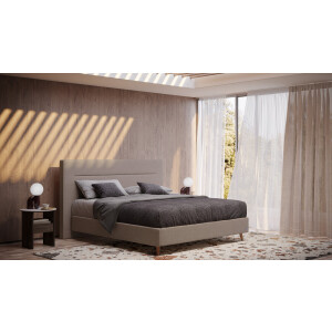 BRUNO Surpreme boxspring 140x200cm in taupe grijs-beige | Keuze uit: 6 kleuren & 4 hoofdborden | Luxe 27 cm Pulse-Latex-matras | Made in Germany