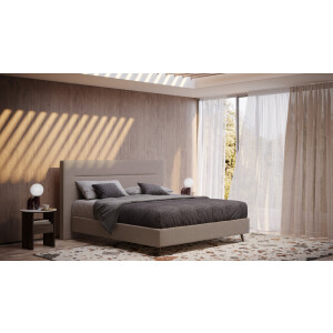 BRUNO Surpreme boxspring 140x200cm in taupe grijs-beige | Keuze uit: 6 kleuren & 4 hoofdborden | Luxe 27 cm Pulse-Latex-matras | Made in Germany