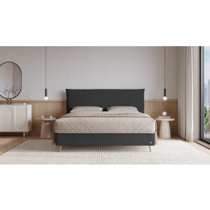 BRUNO Surpreme boxspring 140x200cm in antraciet | Keuze uit: 6 kleuren & 4 hoofdborden| Luxe 27 cm Pulse-Latex-matras | Made in Germany