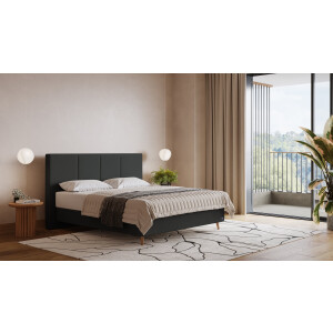 BRUNO Surpreme boxspring 140x200cm in antraciet | Keuze uit: 6 kleuren & 4 hoofdborden | Luxe 27 cm Pulse-Latex-matras | Made in Germany
