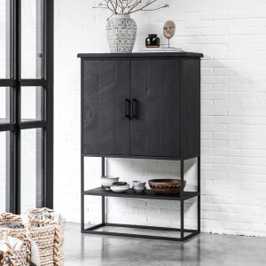 DTP Home Opbergkast 'Beam' Teakhout, 140 x 90cm, kleur Zwart